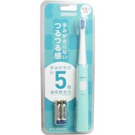 二手 日本購入 OMRON 音波電動牙刷 HT B210 歐姆龍 電池式 附全新刷頭全新電池 薄荷綠 水藍色 防水 攜帶方便 口腔清潔保養 #24母親節 #24夏時尚