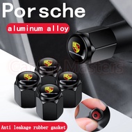 Porsche 5Pcs Car Tire Valve Stems Cap Aluminum Tire Wheel Stem Air Valve Cap  Tire Valve Cap car acc