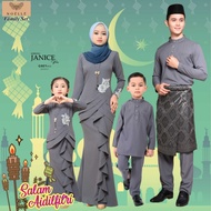 NOELLE Baju Raya Family Sedondon 2024 Baju Kurung Ibu Anak Baju Melayu Ayah Anak Baby JANICE PRO - G