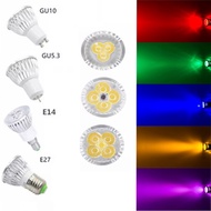 Colorful Led ceiling down light GU10 GU5.3 E27 E14 15W 12W 9W 85-265V LED Lamp Spotlight Bulb Red Ye