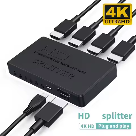 HDMI-compatible Splitter HD 4K 2K Video Switcher Adapter 1 Input 4 Output Hub for Xbox PS4 DVD HDTV 