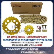 YAMAHA SPROCKET SET 415 O-RING GOLD CHAIN 415HO-132L