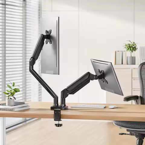Dual Monitor Stand up to 33 Inches Screen, Load-Bearing Max 22 lbs Each Arm, Adjustable Dual Monitor