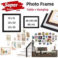 [SG Stocks]Wooden Picture Frame Wall Art Poster Painting Photo Hanging Stand Desk Table Decor A4 4R 