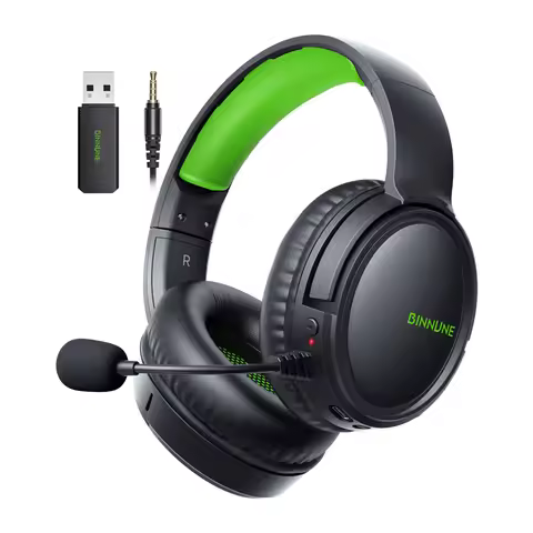 BINNUNE BW02 Wireless Gaming Headset with Mic Lightweight Over-Ear Gaming Headphones Bluetooth Low L