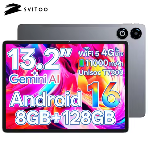 SVITOO Tablet 2026 Android 16 13 Inch 2240 x 1600 2K 90Hz Display Large Screen Unisoc T7300 Octa-Cor