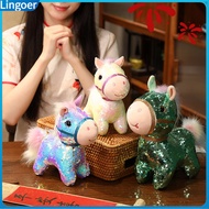 Lingoer| Lucky Year of the Horse Doll Exquisite Craftsmanship Plush Horse Handcrafted Zodiac Horse D