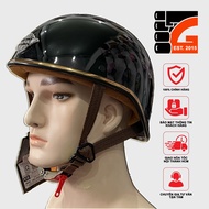 Mũ Bảo Hiểm ½ Đầu NAPOLI GANGSTER - Màu Đen bóng Free Size (55 -58CM) - BẢO HÀNH 12 THÁNG