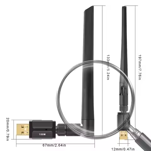 150M Long Range BT 5.4 Adapter Supports Win11/10/8.1/7 USB BT Adapter with Antenna for PC Speaker Wi