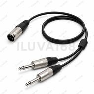 Japan Standard Cable 2 Jack Akai 6.5mm To 1 Jack xlr Male 1Mtr-10Mtr