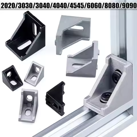2/4/10/20Pcs Cast Corner Bracket Fittings Angle Connector 2020 2028 2430 3030 4040 4545 6060 for V-S