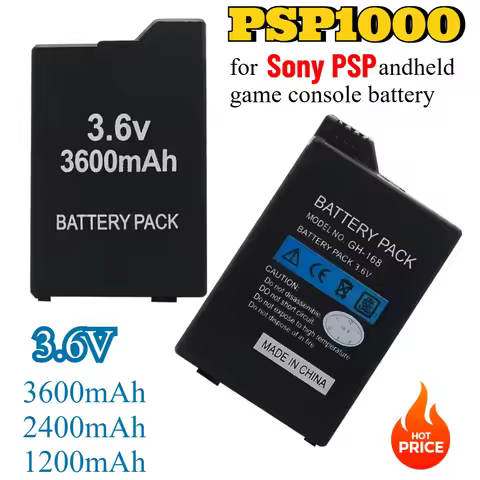 3600mAh for SONY PSP 1000 Handheld Game Console Backup Battery Pack for SONY PS Lite PSP-2000 PSP-30
