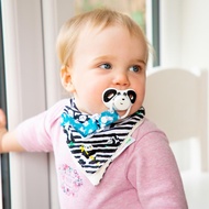 British Bibado Bib With Pacifier Chain Double Layer Bamboo Fiber Baby Saliva Towel BabyGarden Genera