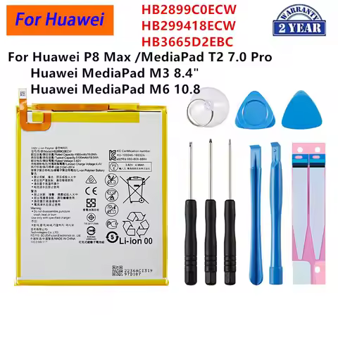 HB2899C0ECW HB299418ECW HB3665D2EBC Tablet Battery For Huawei MediaPad M3 8.4" MediaPad M6 10.8 M5 L