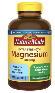 Nature Made Magnesium 400 mg Oxide Extra Strength 180 softgels, 180 Supply Days-1 Softgel Daily with