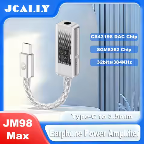 For iPhone Xiaomi Upgraded JCALLY JM98Max Headphone Amplifier USB-C to 3.5mm Dual-Chip Decoder CS431