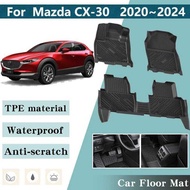 LHD Floor Mat for Mazda CX 30 2024 ~ 2020 CX30 CX-30 Car Foot Panel Liner Carpet Pad Waterproof Mats