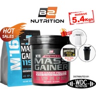 BS Nutrition M16 Mass Gainer (5.4 kg & 2kg)-whey protein Susu Penambah Berat- Shaker T-SHIRT WEIGHT 