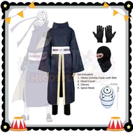 hiCosplayDy Kids Adult Naruto Akatsuki Ninja Tobi Obito Madara Uchiha Anime Cosplay Costume Set