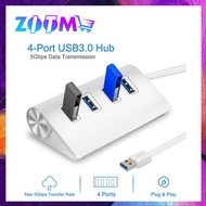 4 PORT / 7 PORT USB 3.0 HUB, ALUMINUM DATA HUB WITH 5V / 4A 20W POWER ADAPTER AND 4.9FT USB CABLE FO