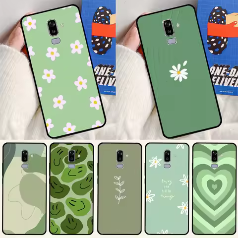 green aesthetic Case For Samsung Galaxy J4 J6 Plus A6 A7 A8 A9 J8 2018 A3 A5 J1 2016 J3 J5 J7 2017 C