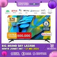 COOCAA 43 inch Smart TV - Android 11 - Netflix/Youtube - Google Assistant - Dolby Audio - Mirroring - Flicker Free - Boundless - HDR 10 - WIFI - HDMI/USB/LAN(COOCAA 43S7G)