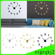 [Szgrqkj2] 3D DIY Wall Clock, Large Wall Sticker Clock , Acrylic Wall Clock Sticker Mirror Wall Clock Decor for Living Room Study Bedroom