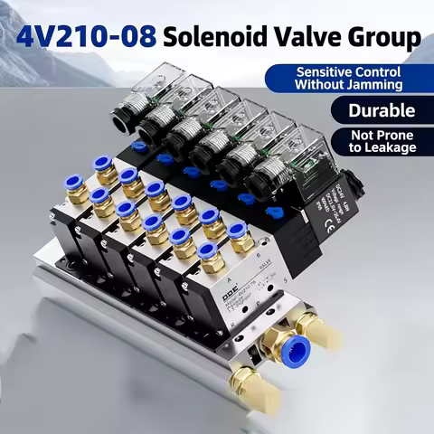 Pneumatic Solenoid Control Valve Group 24v Three-position Valve Group 4v210-08 Electronic Air Valve 