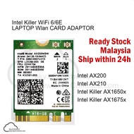 Intel WiFi 6 6E AX200 AX210 Killer 1650X 1675X LAPTOP Wlan CARD ADAPTOR with Bluetooth 5.1 Support M