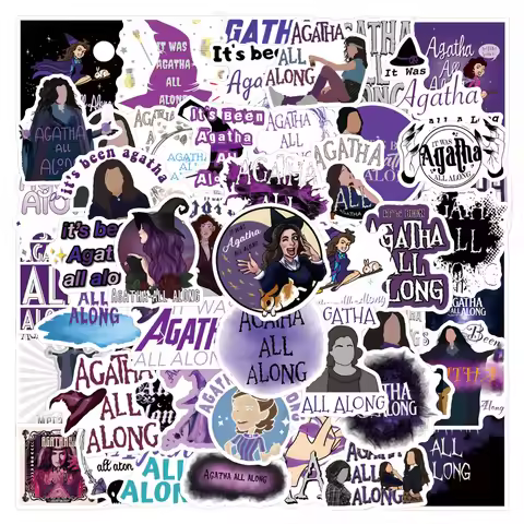 55Pcs Agatha All Along Stickers Agatha Harkness DIY Stickers Scrapbooking Phone Luggage Skateboard W