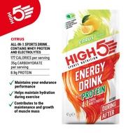 HIGH5 ENERGY DRINK w PROTEIN: ALL IN ONE sports drink for use during& after exercise. With whey prot