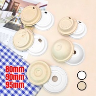 [50pcs] 80mm/90mm/95mm Sugarcane Bagasse Coffee Cup Lid Kraft/White Drink Cup Compostable Lids