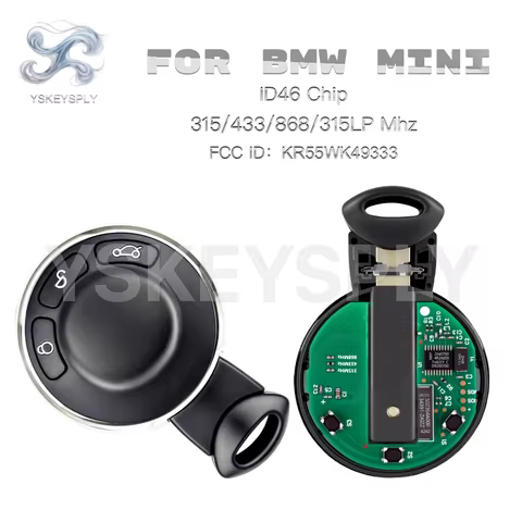For BMW Mini Cooper Auto Remote Key ID46 Chip Half Smart 315/433/868/315LP MHz KR55WK49333 Non-Intel
