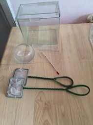 小型魚缸 溫度計 魚網