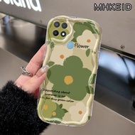 MHKEID Casing Hp OPPO A15 A15s A35 Case cantik dan personalisasi HP Kesing pola bunga Casing kover pelindung Cases kreatif Silikon Softcase