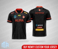 Jersey Kaos Gaming AURA ESPORTS black Baju custom Full Print free NAME
