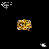 SMS DEEN Daun Ketum 2 Layer Ring, ±3.5-3.6GM - Gold 916 Emas - Cincin Daun Ketum