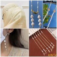 Mask Chain 2-in-1 Hijab Mask Extender Glasses Chain Hanging Neck Pearl Bow Chain Mask Rope Multi-purpose Lanyard LELE