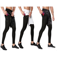 HAPPYPAL Sports Men Running Shorts Leggings 2 IN 1 Fitness Jogging Short Pants Training Gym Tight Se