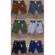 KIDS 6 POCKET CARGO SHORTS WITH FREE BELT !!