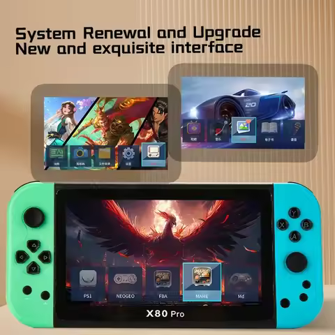 HOT X80 Pro Handheld Game Console Intelligent Retro Arcade Game Console Video Music Player 7-inch Di