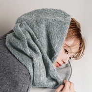 【 聖誕禮物 】Mist 系列 - 灰調 * 灰色 毛料 圍巾 連帽圍巾
