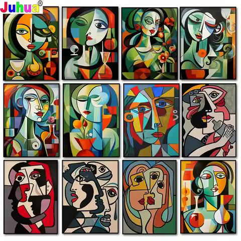 DIY Diamond Painting Classic Abstract Women Diamond Embroidery Mosaic Kit Rhinestones Famous Painter