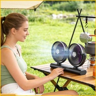 ARIN Innovative 2 In 1 Desk Mount Fan With Position Adjustable Heads And Calming Night Light Feature