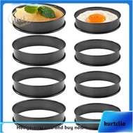 8 Pack Crumpet Rings NONSTICK English Muffin Rings Black Stainless Steel for Muffins, Pancakes