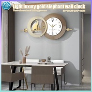 Golden Elephant Wall Clock Entrance Wall Clock Light Luxury Fashion Simple Living Room Wall Clock Pe