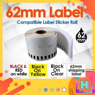 62mm Dk11202 Dk22205 Dk22113 Dk22606 Dk22251 compatible dk roll Label QL800 QL820NWB Sticker 22205 2