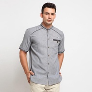 ALTAN BLACK |MNM x CW| Men's Koko Shirt Short Sleeve Muslim Kurta Shirt - Black, L