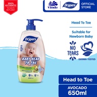 Drypers Baby Head to Toe 650ml - Oat / Fruit / Avocado / Shea Butter / Raspberry / Berry Grape