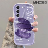 MHKEID Casing Hp Samsung Galaxy S23 Plus S23 Ultra S23 FE Case pola langit berbintang casing ponsel bungkus softcase penuh tekstur lembut Anti guncangan kesing